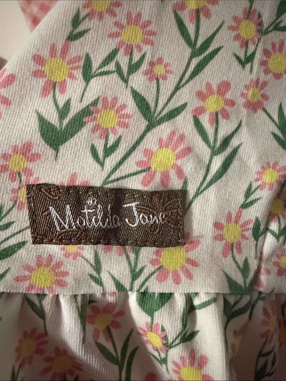 Matilda Jane Pink Floral Midi Dress with Gingham Sash
